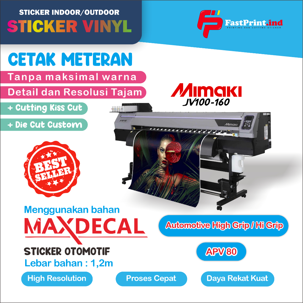 Cetak stiker vinyl meteran waterproof hires | Cetak Stiker Vinyl Meteran Indoor Outdoor | Print Stik