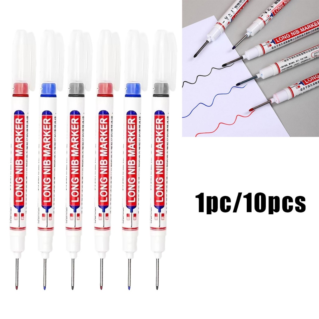 

10PCS Spidol Marker Set Multiguna Spidol Kepala Panjang Long Nib Head Marker Waterproof Cocok untuk Kayu Besi Keramik
