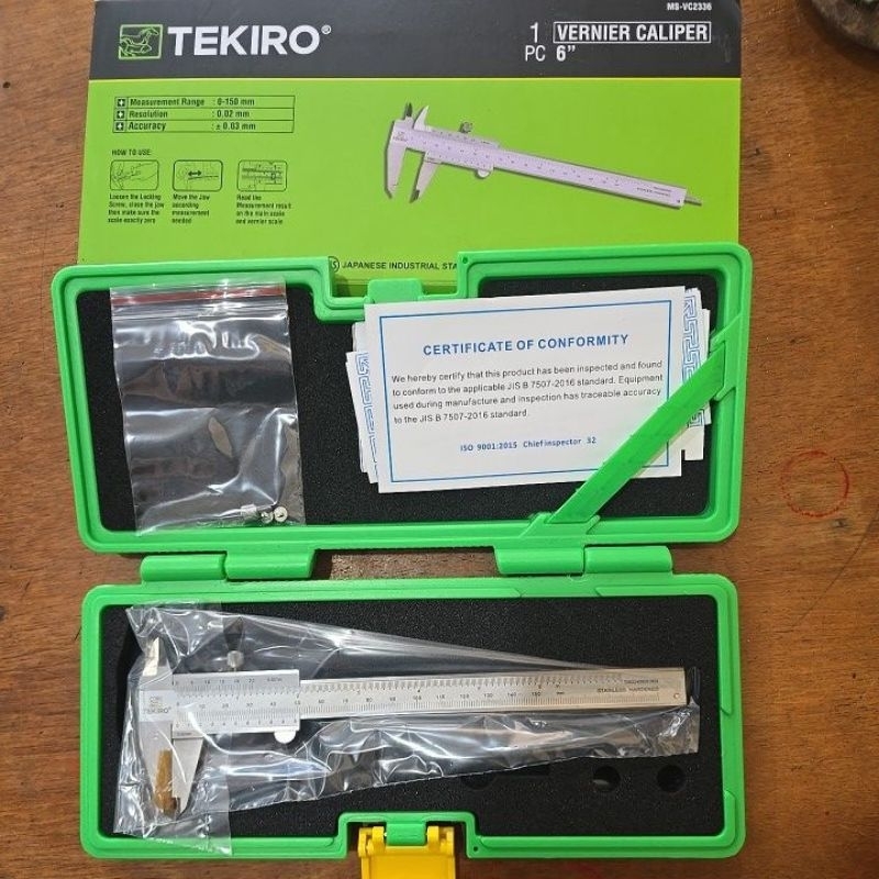 sigmat besi tekiro 6in (150mm) / jangka sorong besi/ vernier caliper tekiro 6inci ( 15cm) sigmat tek