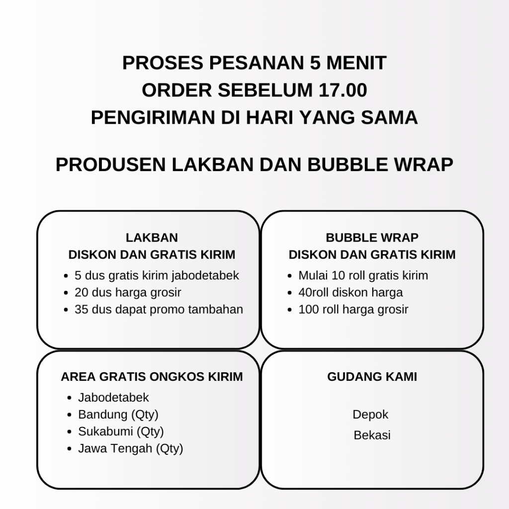 

Lakban Bening Coklat 100Yard 91Meter 2Inci 48X100 Yard 1 Dus 72Rolls Jumbo Cargo