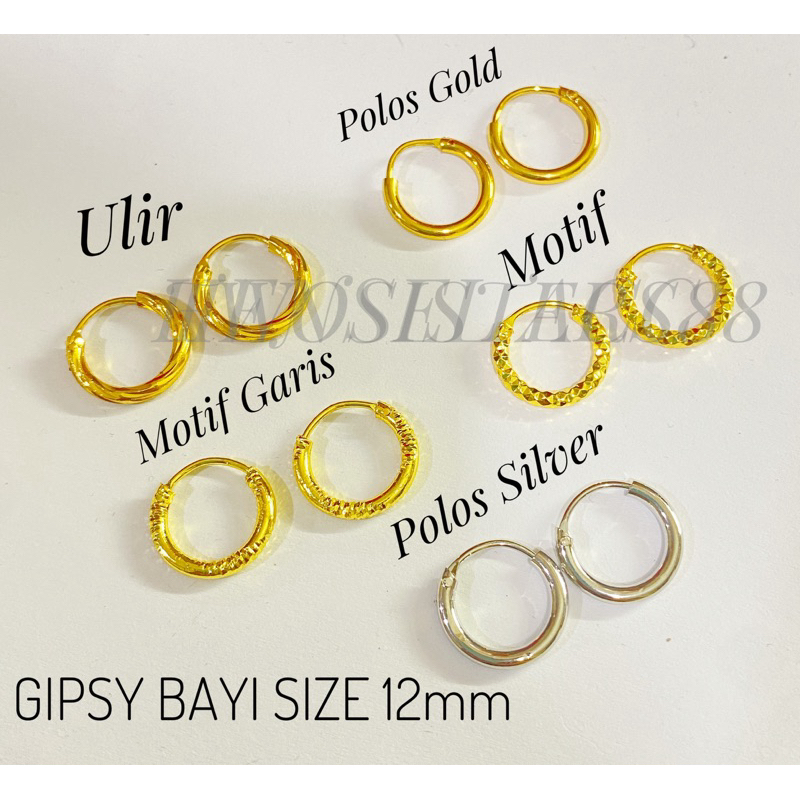 ANTING WARNA EMAS GIPSY BAYI ANAK IMITASI