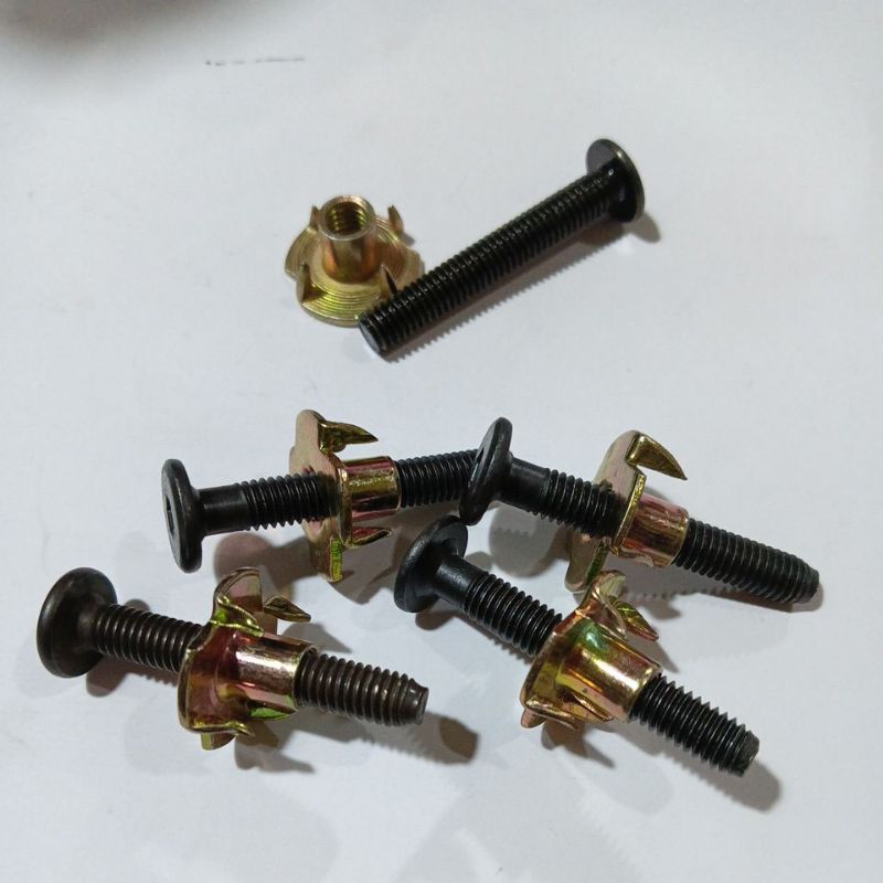 Mur Baut Cakar Tee Nut M6- 10mm panjang 4cm