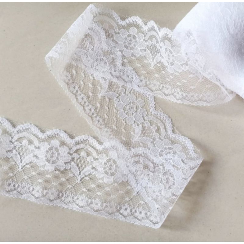 Renda Air putih 6 cm - 1 roll / Renda Cinderella