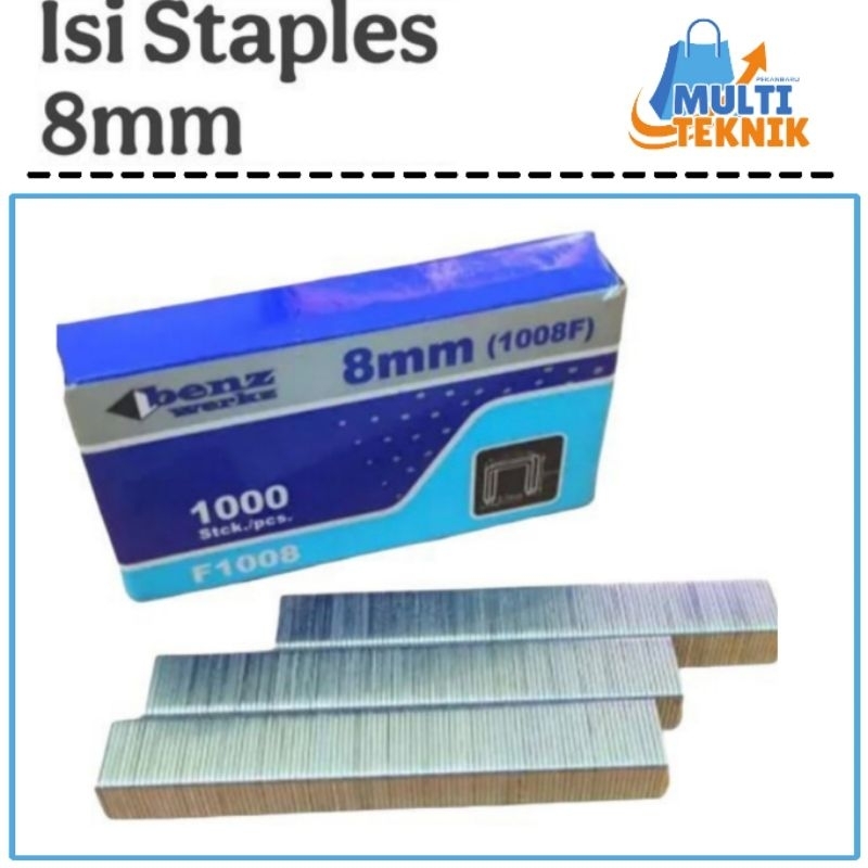 

BENZ Isi Anak Staples 1008F 8mm Tembakan Tangan Gun Tacker 1000 Pcs