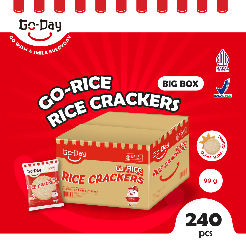 

Go-Day Go-Rice Krekers Beras 1 Dus Isi 240 Pcs