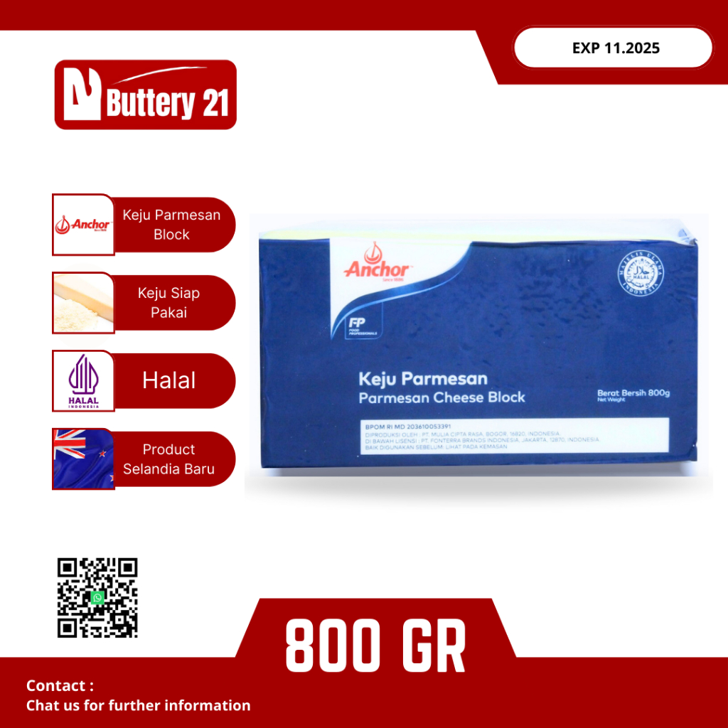 

ANCHOR PARMESAN CHEESE 800 GR/PARMESAN BLOCK 800 GR