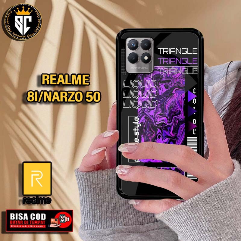 Hardcase 2d glosy dan softcase 2d glosy for realme 8i/narzo 50 motif nasa/astronot ready all type sm