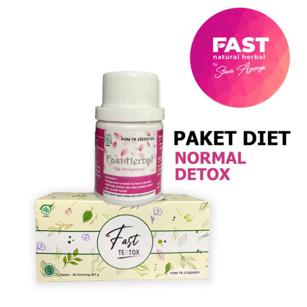 Fast Natural Herbal Paket Pink + Teh Hijau Teatox Slimming by Stevi Agnecya