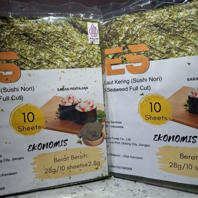 

Termurah Nori Bes 20 sheets rumput laut kering sushi nori roasted seaweed full cut termurah bahan sushi nori kimbap bento seaweed rumput laut halal harga murah promo sale