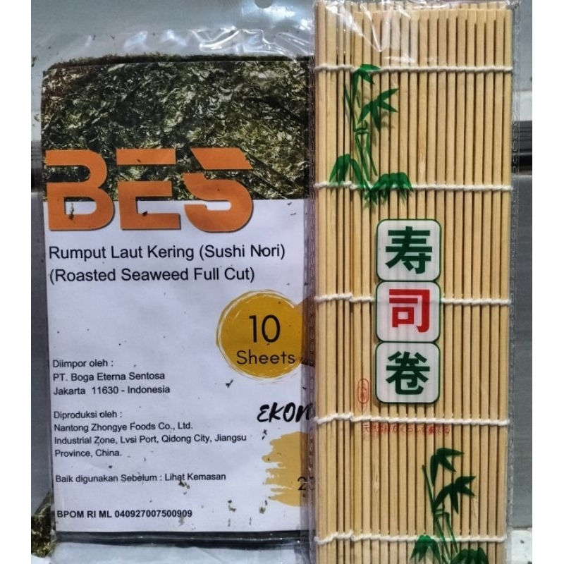

Paket Nori 10 Lembar + Bambu 1 sushi Nori Sakao bes Korea halal Java Seaweed rumput laut kulit sushi bungkus Kimbab Bento dry Seaweed termurah