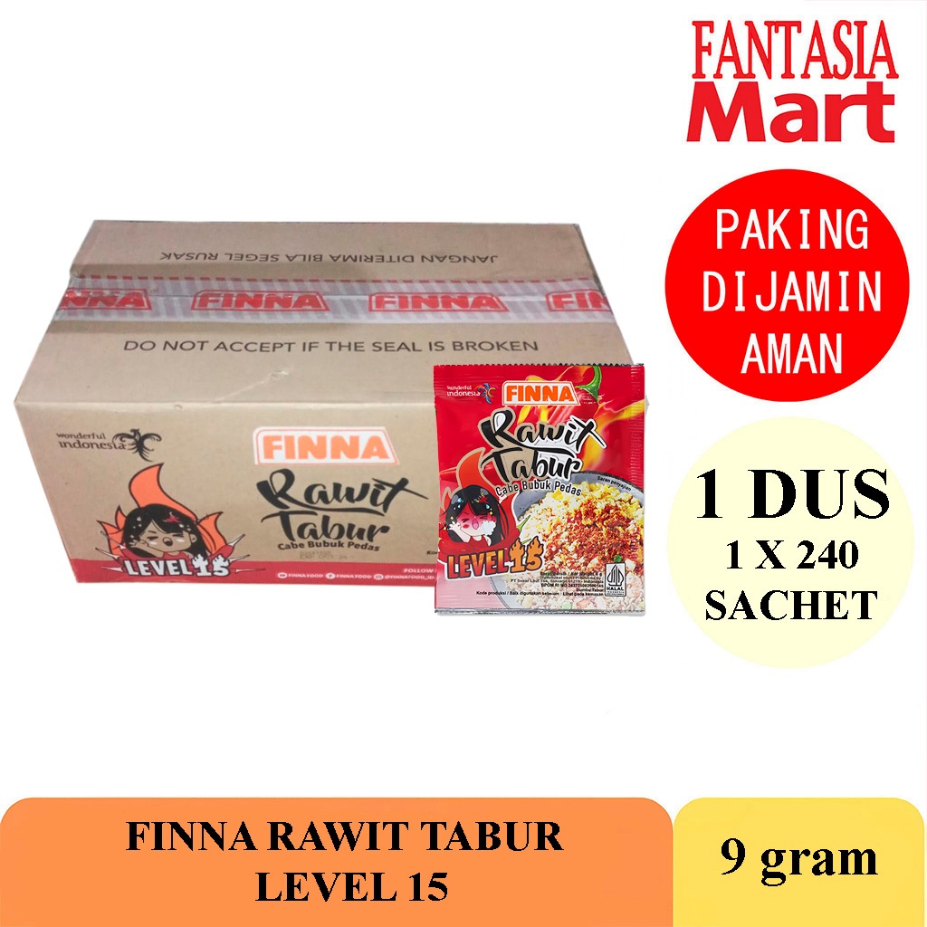 

FINNA RAWIT TABUR BUBUK CABE LEVEL 15 DUS 240 SACHET NON COD FUN CORNER DENGAN PAKING AMAN