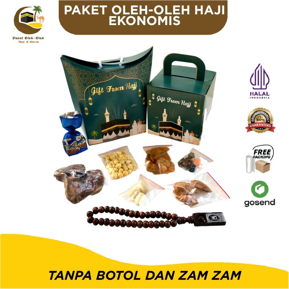 

Paket Oleh-Oleh Haji dan Umroh Tanpa Botol dan Air Zamzam Grosir Ekonomis Lengkap hampers dus teng teng Tali Jinjing Murah