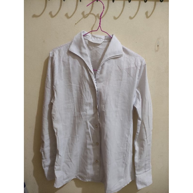preloved kemeja slim fit soft ungu kebiruan