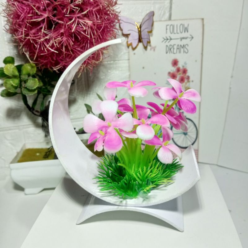 Pot Bunga Kemanggi Plastik Cantik Hiasan Dekorasi Rumah Ruang Tamu Rak Dinding