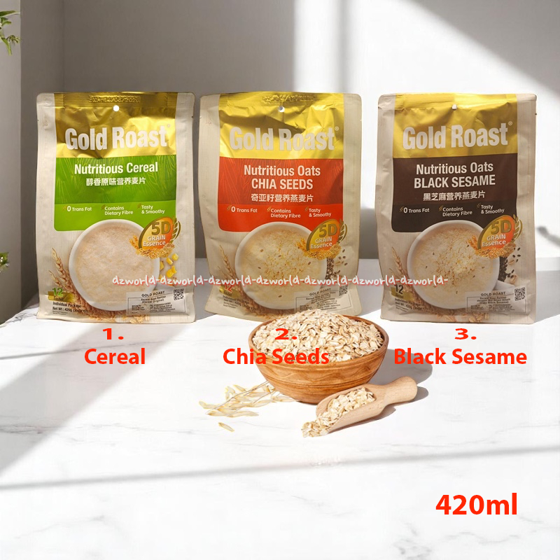 

Gold Roast 420gr Nutrious Cereal Cia Seed Goldroast Black Sesame Mengandung Serat Makanan