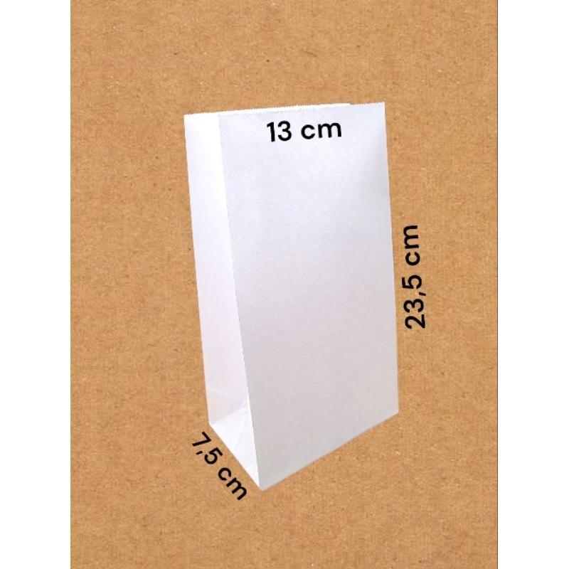 

Kantong Kertas Makanan Putih Paperbag 40 isi 100 Pcs