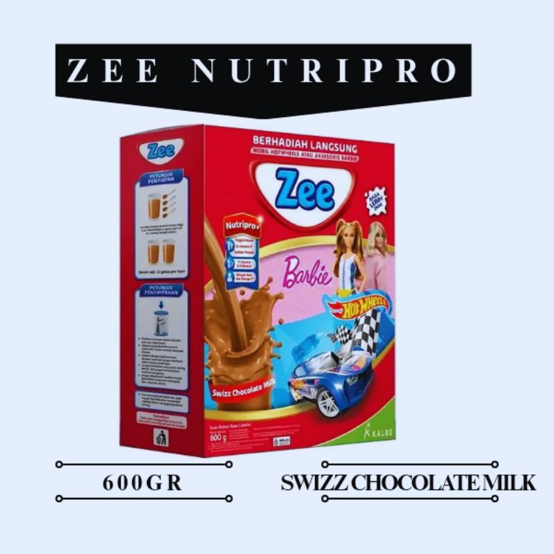

Zee Nutripro, swizz chocolate milk 600g, susu bubuk zee