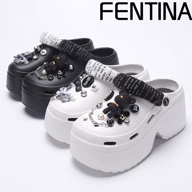 FENTINA Sandal Kodok Dewasa Wanita Kekinian Sandal Fuji Sandal Baim Wedges sandal Jelly Antiselip KO