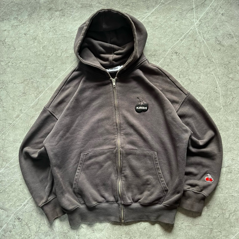 KIRSH ZIP HOODIE BROWN (BOXY FIT)