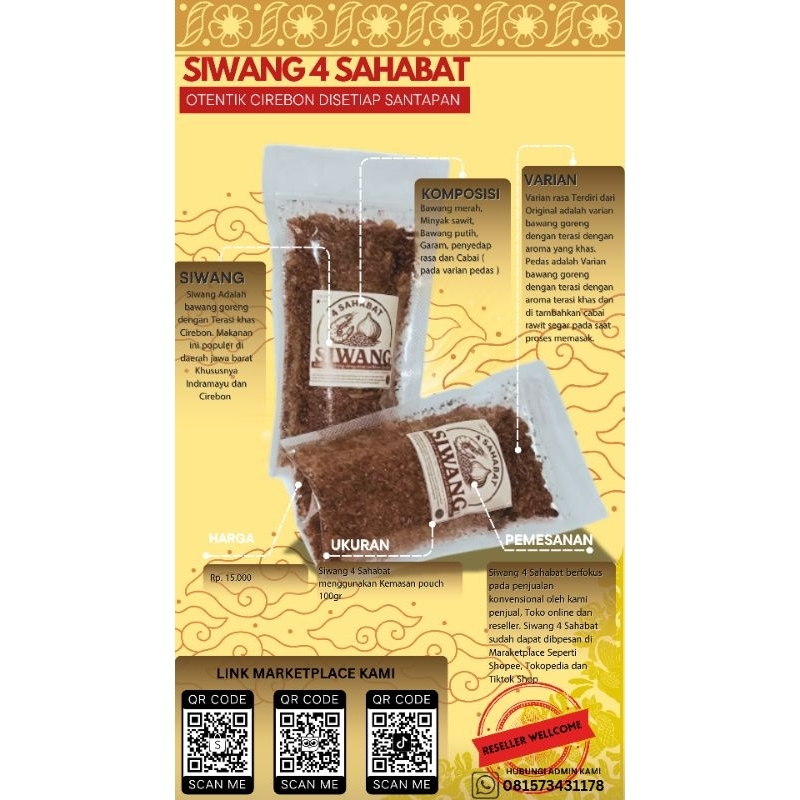 

Siwang Bawang Goreng dengan Terasi Khas Cirebon kemasan +- 100gr