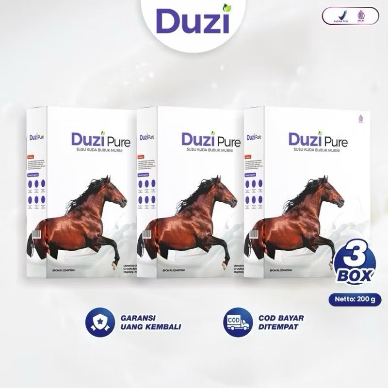 

Dimetengi Duzi Pure - Susu Kuda Lombok Bubuk 200 Gram 3 Box