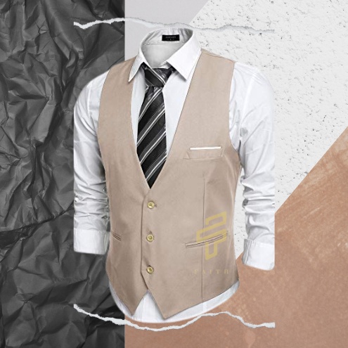 KODE N46R Faith  Rompi Jas Dewasa Warna Cream Rompi Pria Dewasa Vest Pria Rompi Jas Dewasa