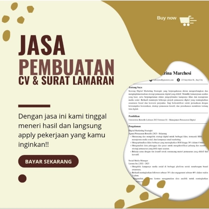 [Termurah]Jasa Pembuatan CV dan Surat Lamaran