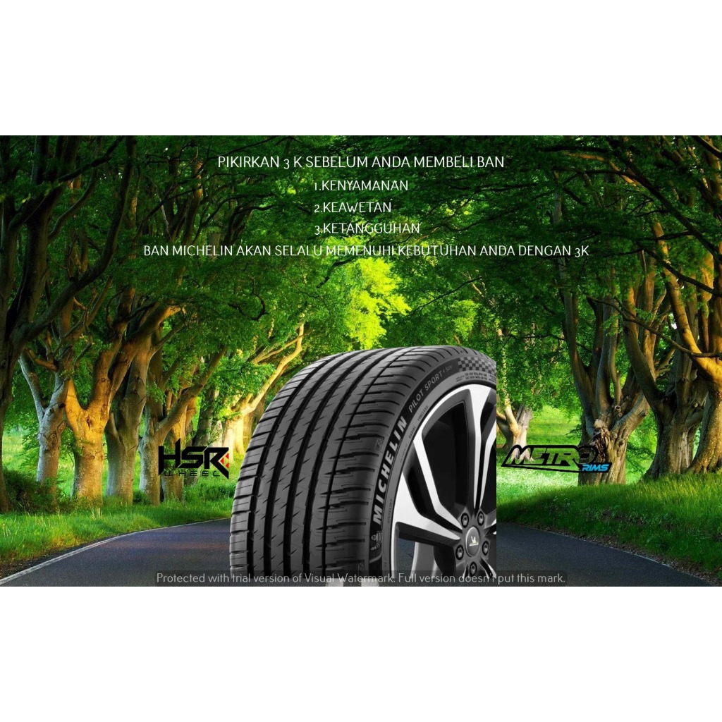 BAN MOBIL TUBLES UKURAN 295 40 R21 BAN INPORT MERK MICHELIN PILOT SPORT 4 SUV 111Y