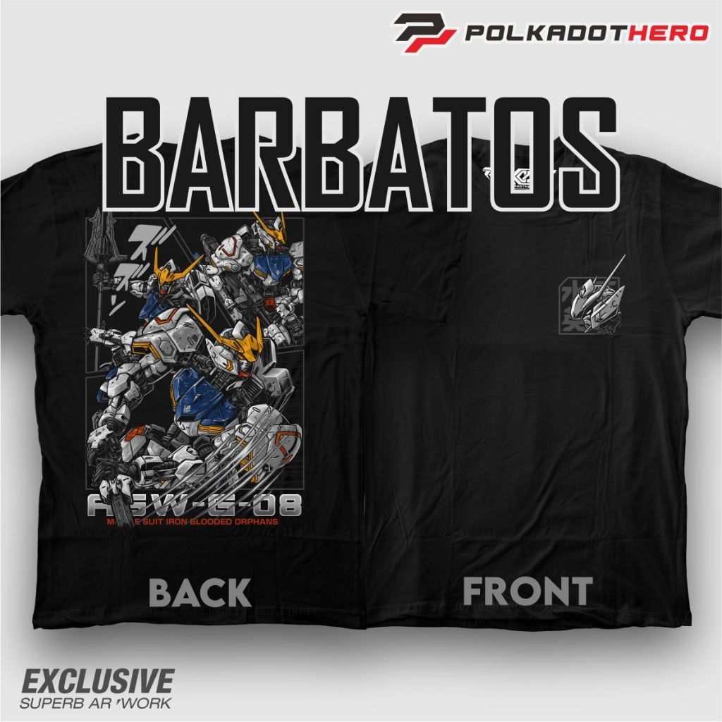 POLKADOT HERO | KAOS PRIA | KAOS GUNDAM BARBATOS | KAOS ROBOT |KAOS GUNDAM | COTTON COMBED 24 | KAOS