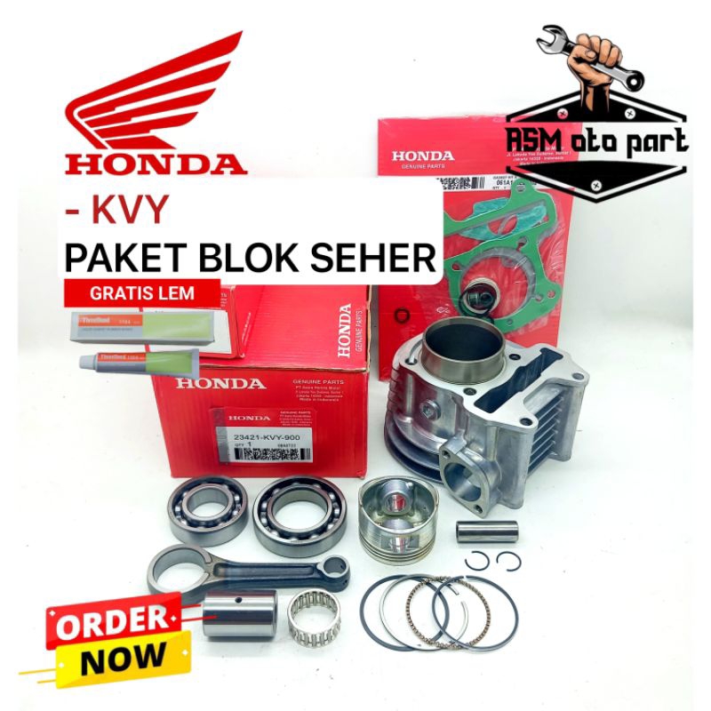 Baru Blok Seher Komplit, Stang Seher, Bearing (Kvy) Beat Karbu Spacy Karbu Scoopy Karbu, Bonus