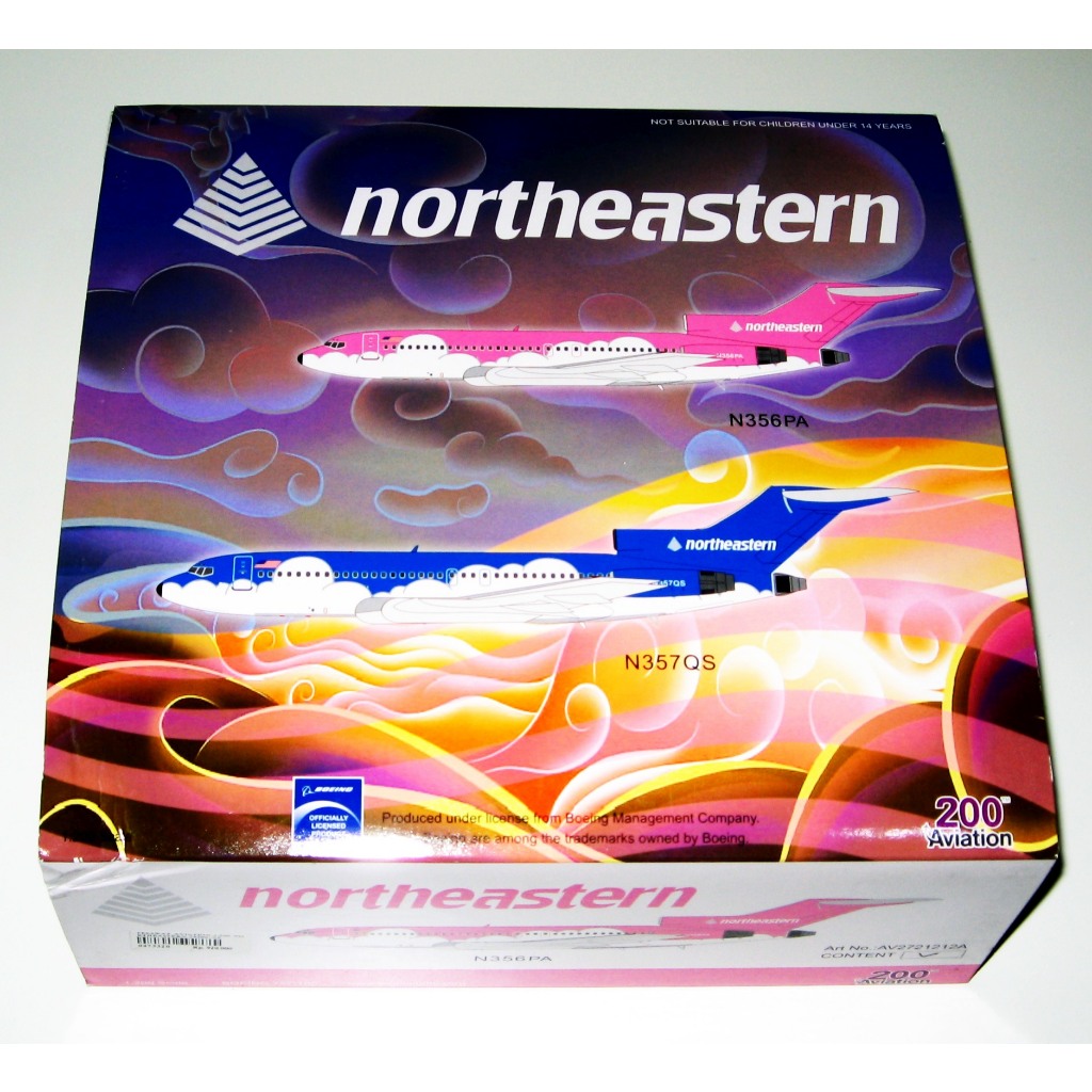 Diecast Pesawat AV200 1/200 - B727-100 Northeastern (Pink Cloud)