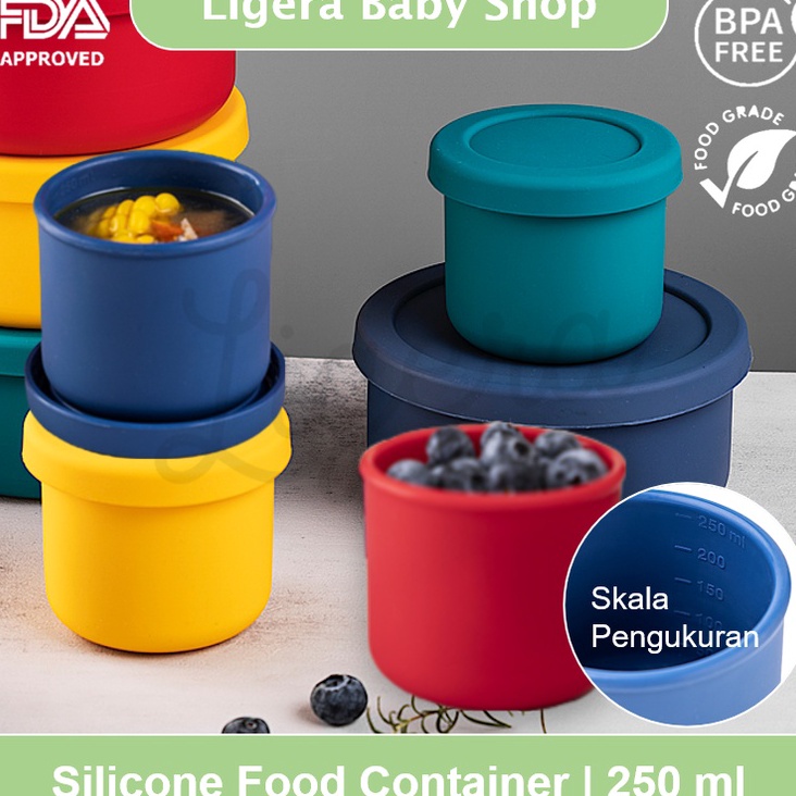 LIGERA 25ml Silicone Baby Food Container  Ada Skala Takaran  Lunch Storage Box Wadah Makan MPASI
