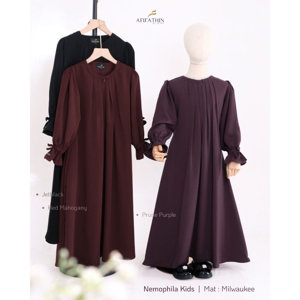 Nemophila Kids by Afifathin Gamis Set Khimar Kids Anak Perempuan