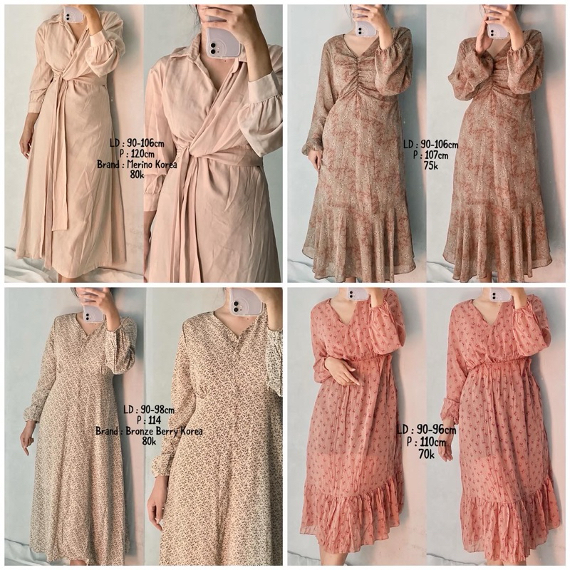 Preloved Dress Bunga Dress Kondangan Dress Panjang