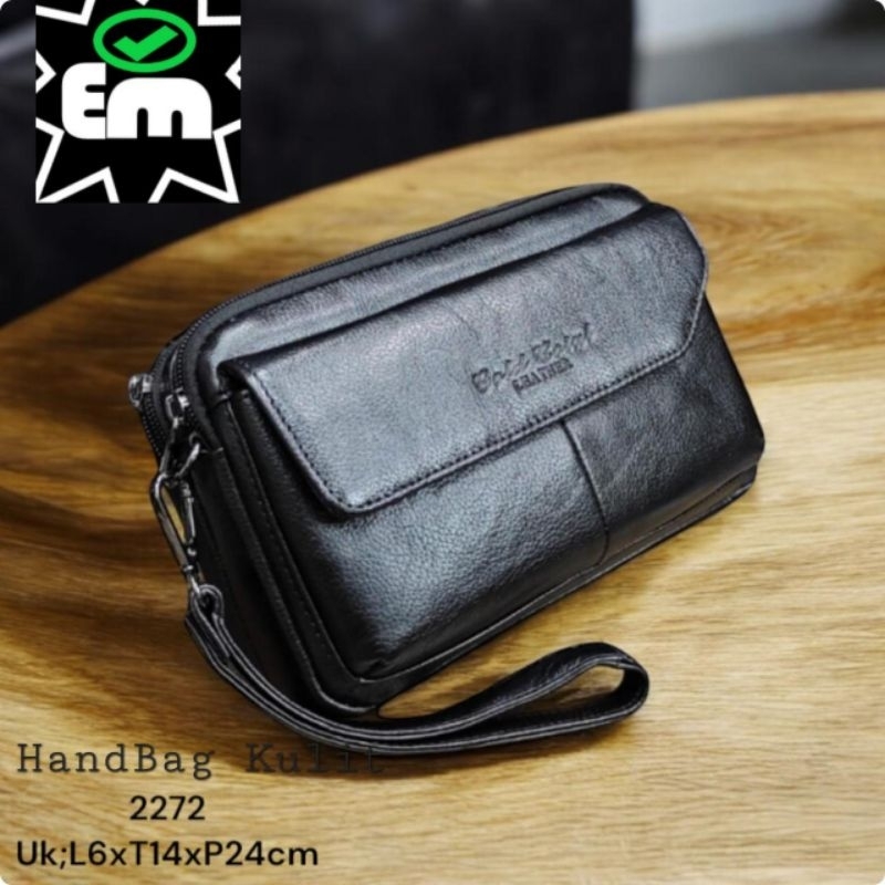 Tas Pria HANDBAG Kulit Clutch GOLD CORAL