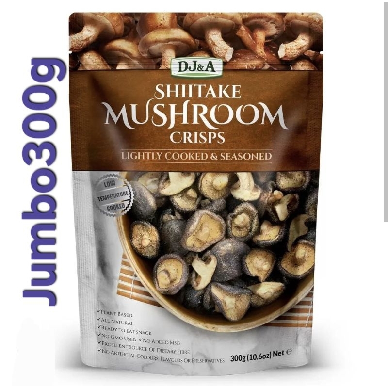 

Jumbo Size 225g DJ&A Shiitake Mushroom Crisps Snack Australia Sehat Jamur Shitake Krispi Krispy Crunchy DJ & A Snack Cemilan Sayuran Siap Saji Kering Shitake Mushroom Beetroot Slices Broccoli Brokoli Garlic Cloves Bawang Putih Veggies Hot Spicy Veg