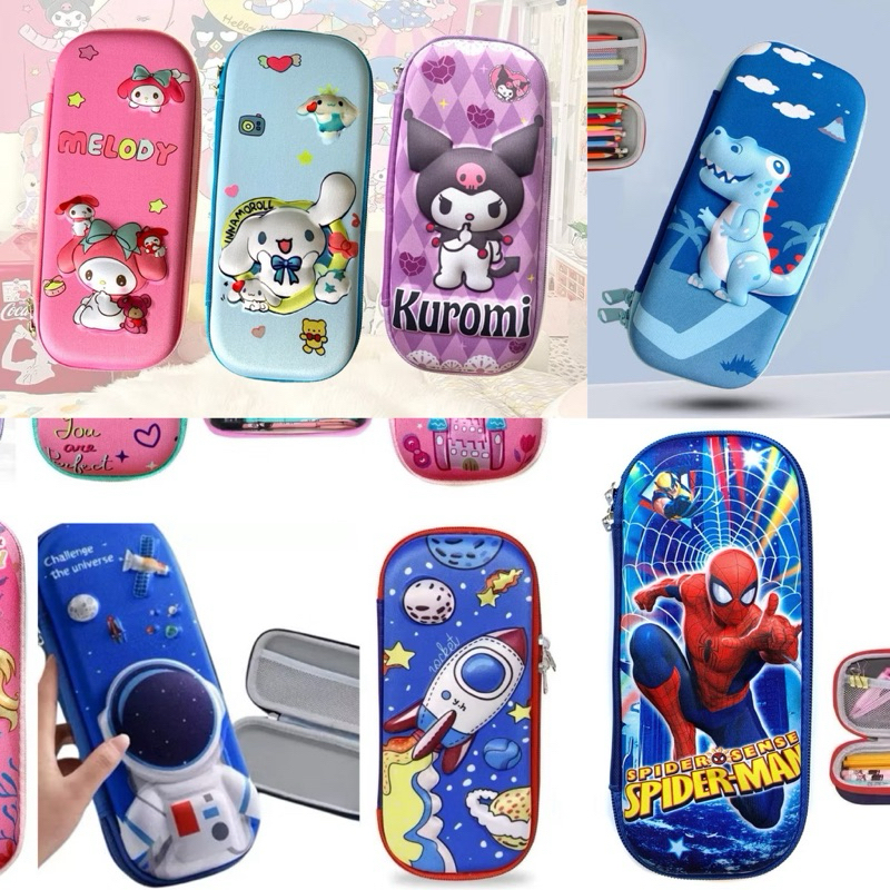 

Kotak Tempat Pensil / Pencil Case Karakter 3D Timbul Melody Kuromi Cinnamoroll Unicorn Rocket Astronot Mermaid untuk Sekolah Anak Preschool Kindergarten SD TK PAUD