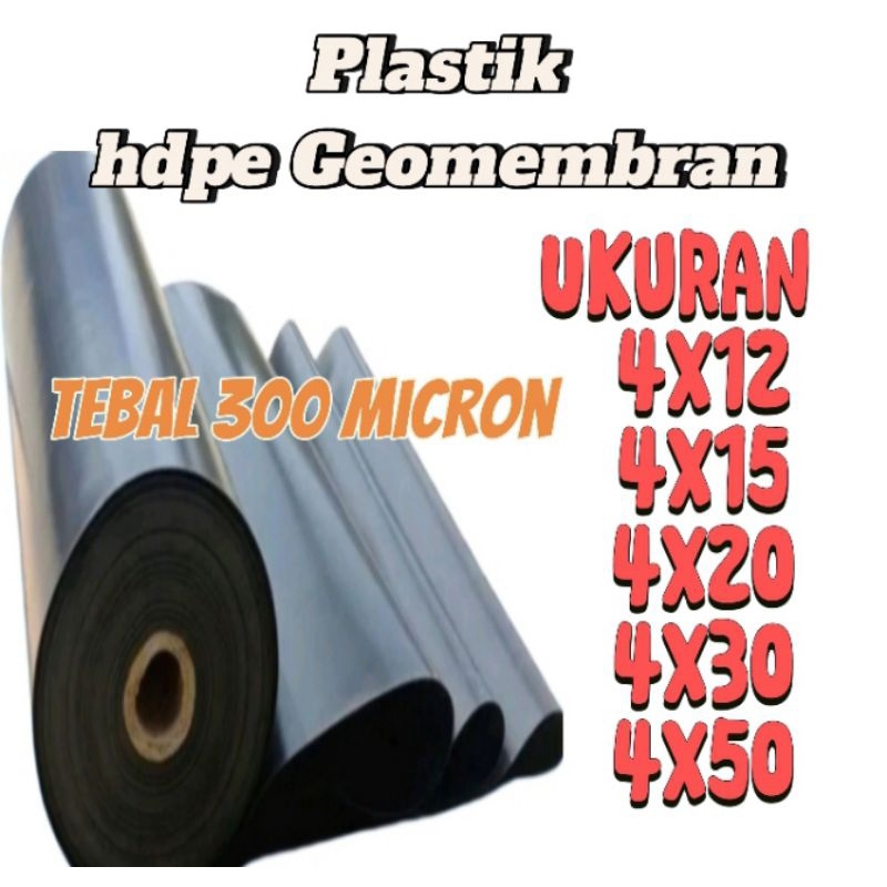 Hdpe Geomembran berbagai ukuran tebal 300 Micron ( kolam ikan )