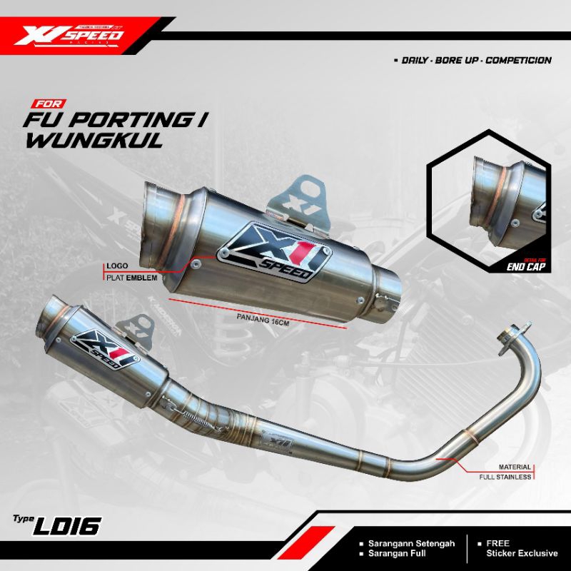 Knalpot FU Wungkul 147cc •Kenalpot FU Porting 155cc By X1 Speed Racing