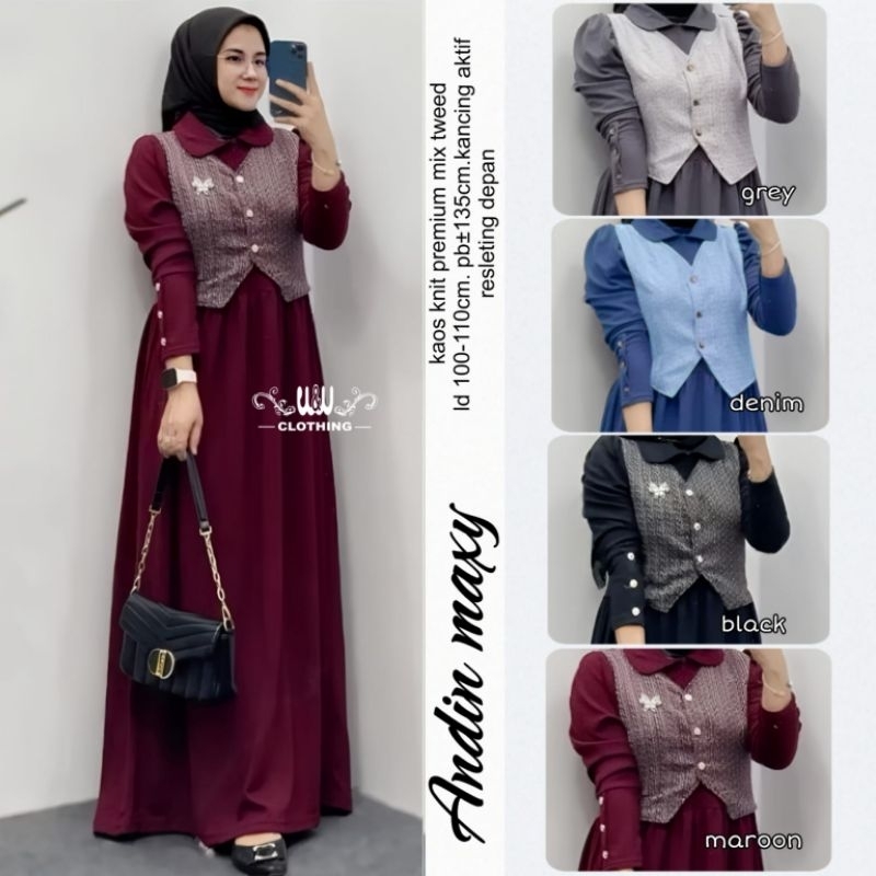 New Gamis Maxi Andin Maxy/Dress muslim