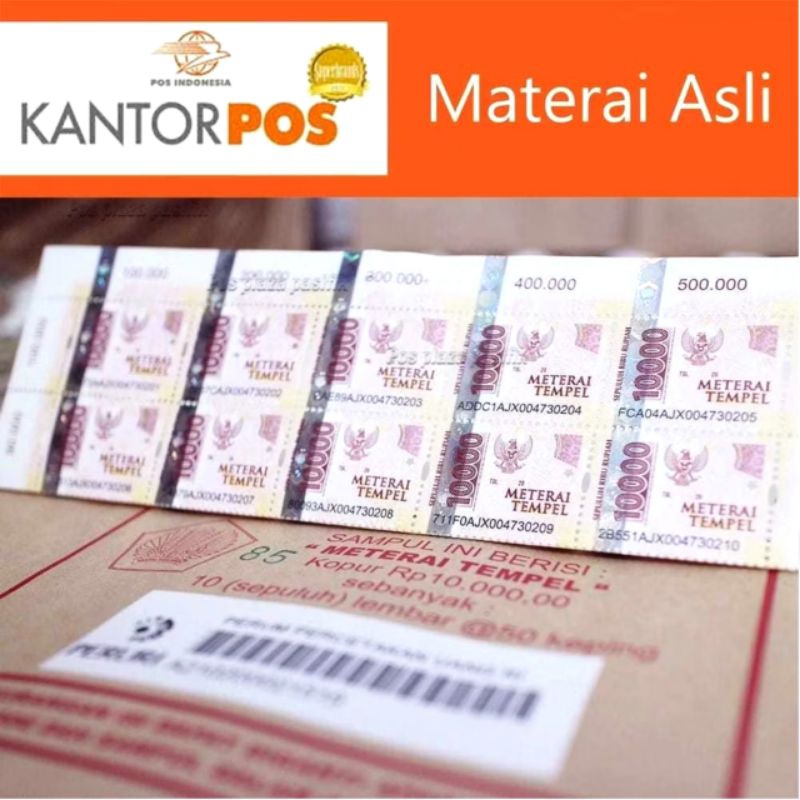 

MATERAI 10000 ASLI POS INDONESIA MATERAI PERANGKO 10 PCS