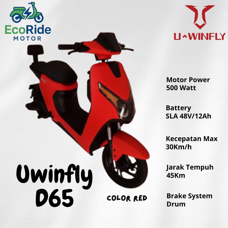 Sepeda Listrik Uwinfly D65 – Motor Listrik Stylish | Bisa Cas di Rumah | Garansi Resmi