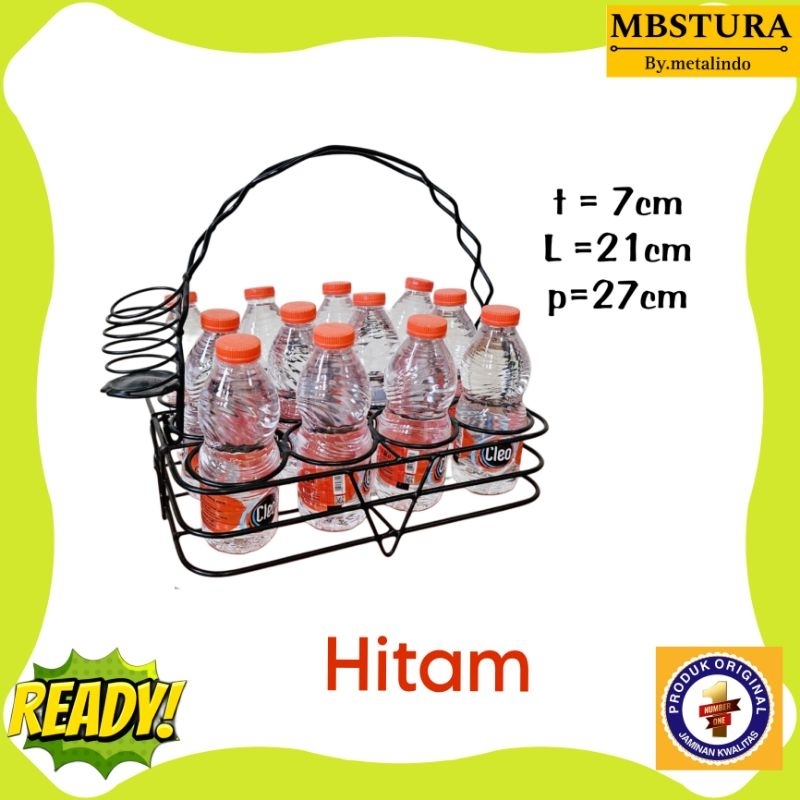 Tempat aqua gelas keranjang air mineral besi anti karat