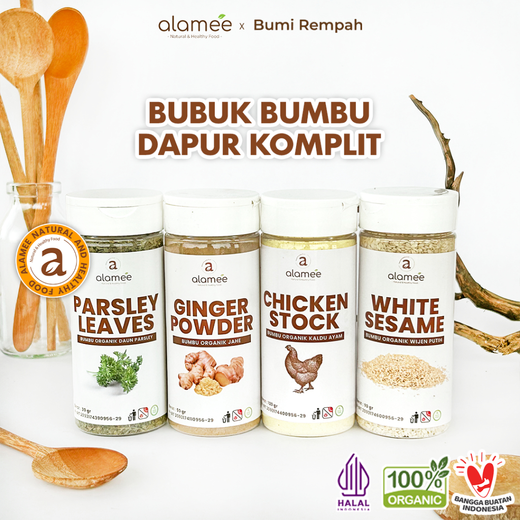 

ALAMEE Bumbu Dapur Bubuk Lengkap Lada Hitam Seasoning Powder Organik Praktis Pakai