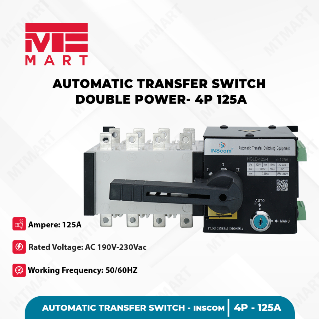ATS 4P 125A AUTOMATIC TRANSFER SWITCH CHANGE OVER SWITCH COS OTOMATIS
