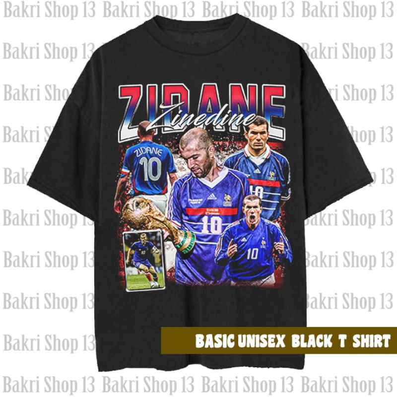 Zinedine ZIDANE T-shirt/Kaos Bola Vintage Wash Zinedine Zidane France Unisex