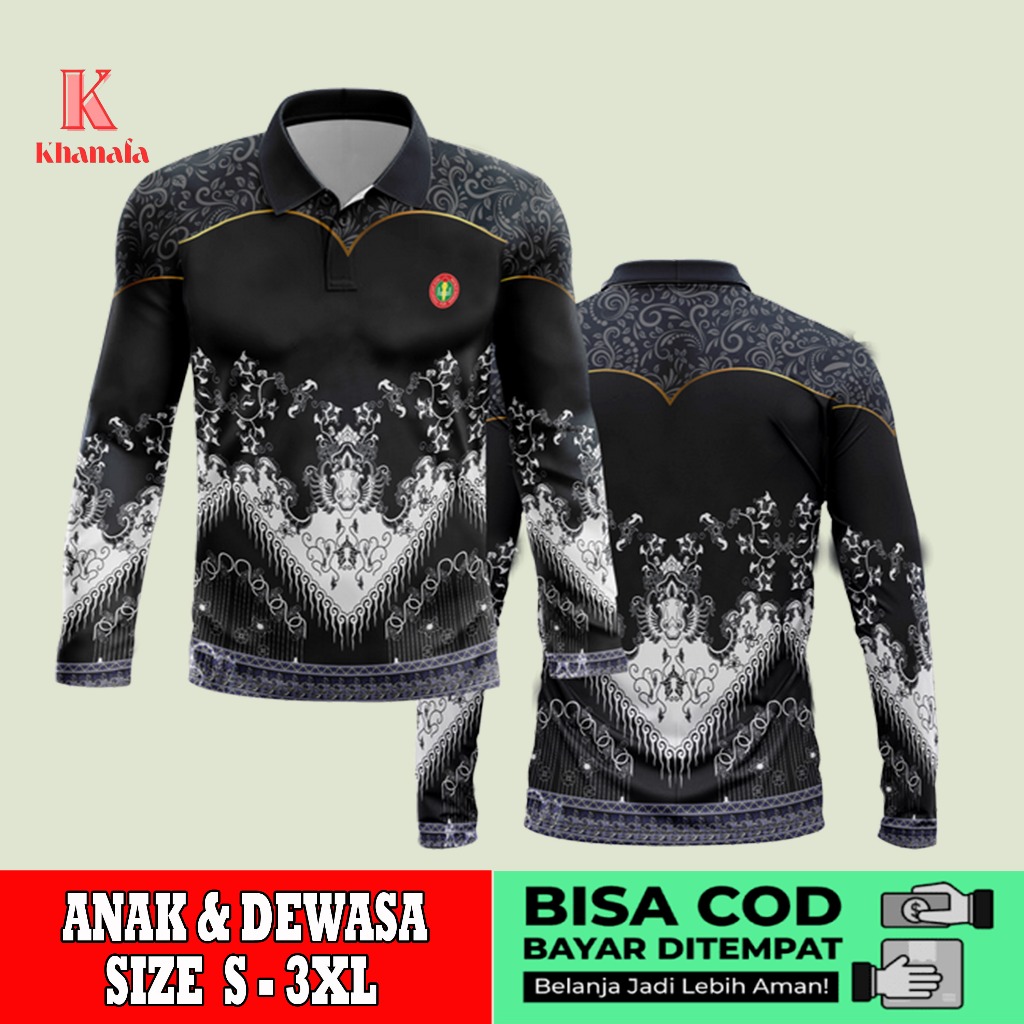 Kaos Polo | Baju pgri | Kaos Polo Batik PGRI | Baju Guru Batik PGRI | Kaos Polo Motif Batik PGRI Ful
