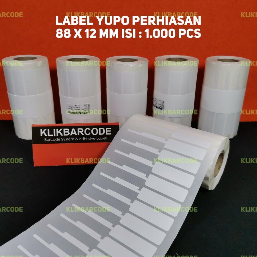 

Label Yupo Perhiasan 12x88mm 1Line 1000pcs Gap2mm Core1" Sticker Barcode Premium