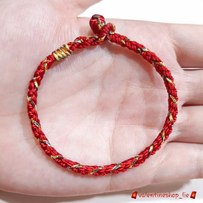 gelang tangan tali merah+tibet 6T(red tibet red+red tibet red)keberuntungan wanita pria