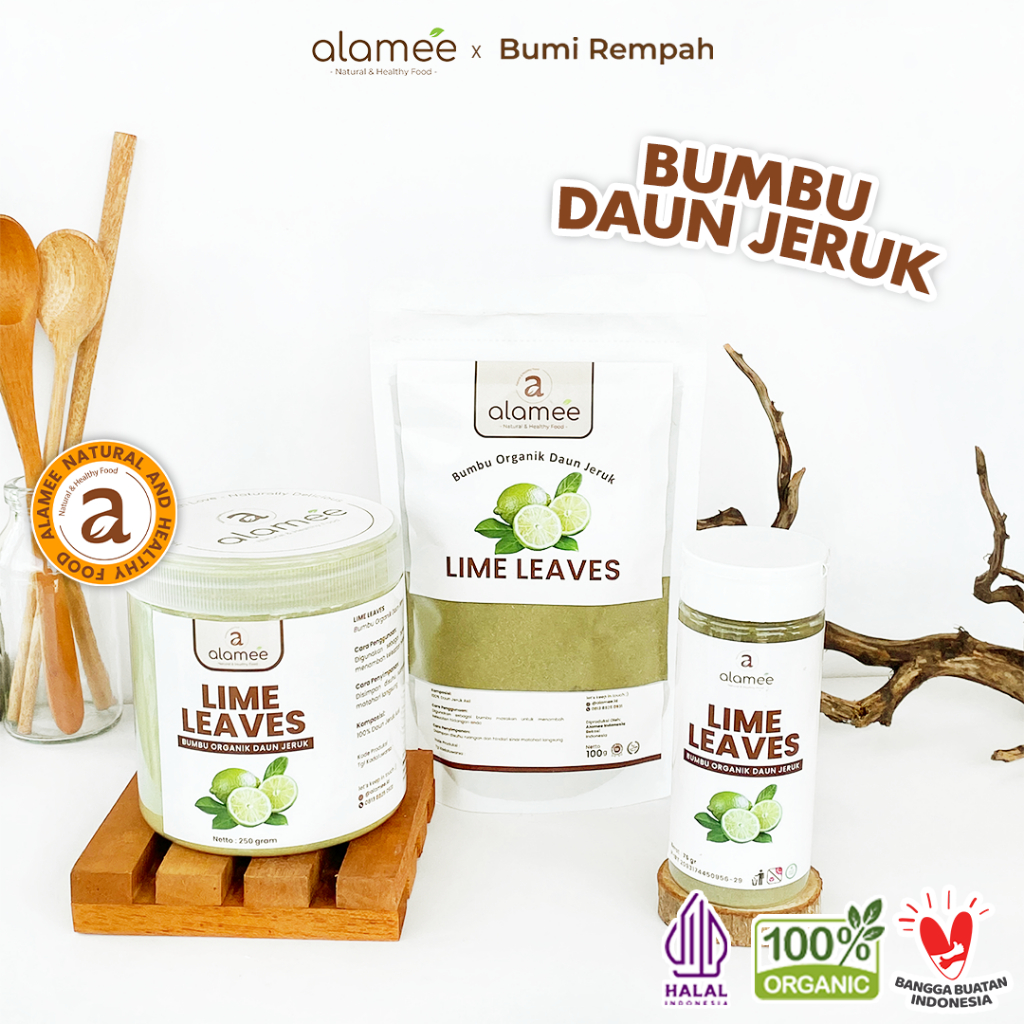 

ALAMEE Daun Jeruk Bubuk Lime Powder Bumbu Dapur Instan Organik Murni Asli Tanpa Campuran
